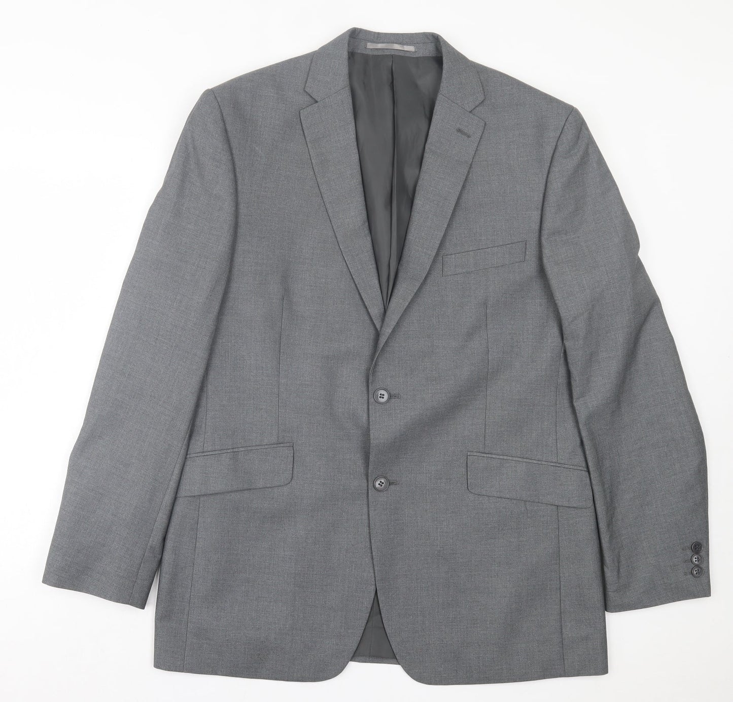 Occasions Mens Grey Polyester Jacket Suit Jacket Size 42