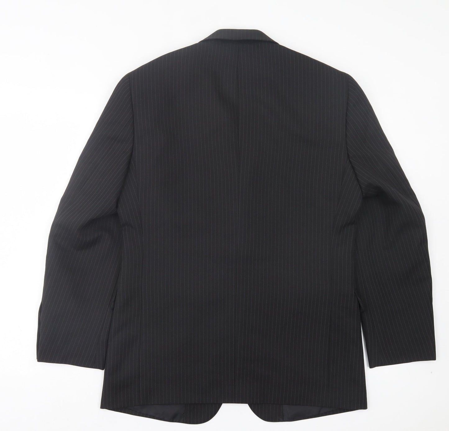 Taylor & Wright Mens Black Striped Polyester Jacket Suit Jacket Size 38