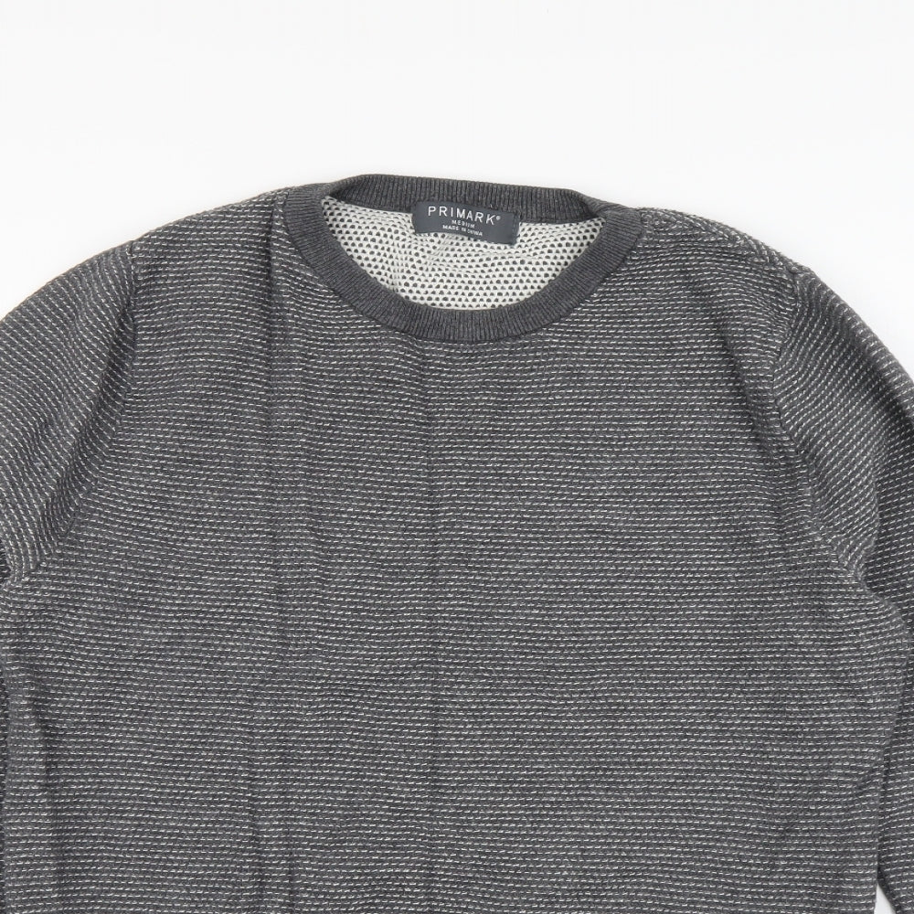 Primark Mens Grey Cotton Pullover Sweatshirt Size M