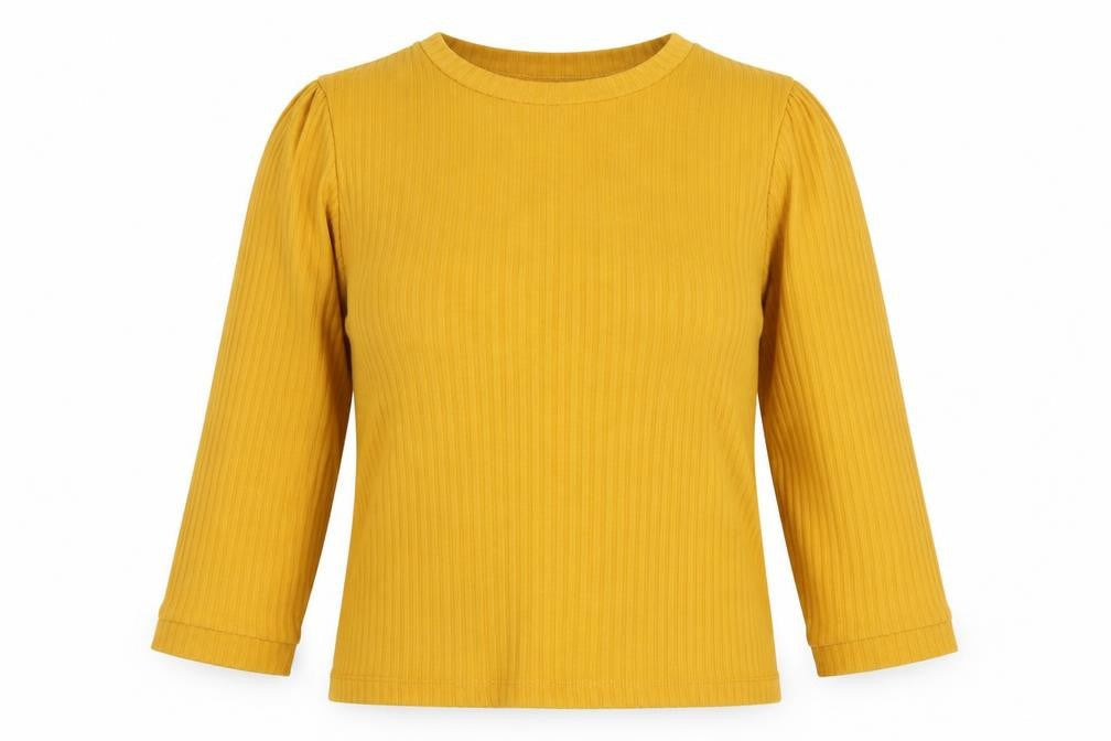 Dunnes Stores Womens Yellow Polyester Basic Blouse Size M Round Neck