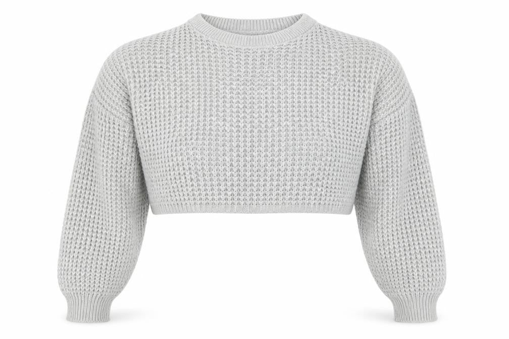 PRETTYLITTLETHING Womens Grey Round Neck Acrylic Pullover Jumper Size S