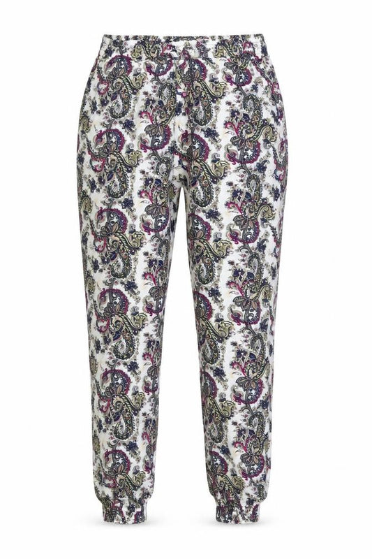 Amo&Roma Womens Multicoloured Paisley Cotton Jogger Trousers Size L L26 in Regular Buckle