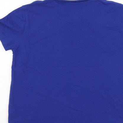F&F Boys Blue Cotton Basic Polo Size 8-9 Years Collared Button