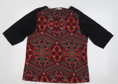 Yumi Womens Multicoloured Geometric Polyester Basic Blouse Size 14 Round Neck