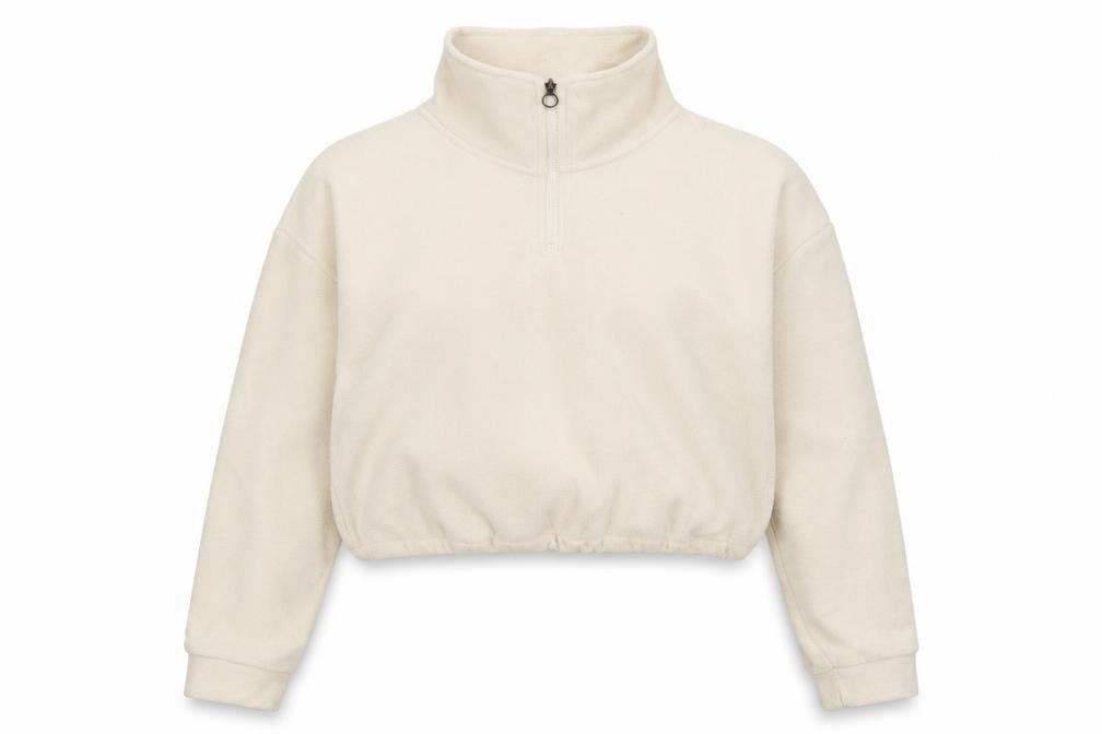 Brave Soul Womens Beige Polyester Pullover Sweatshirt Size L Zip