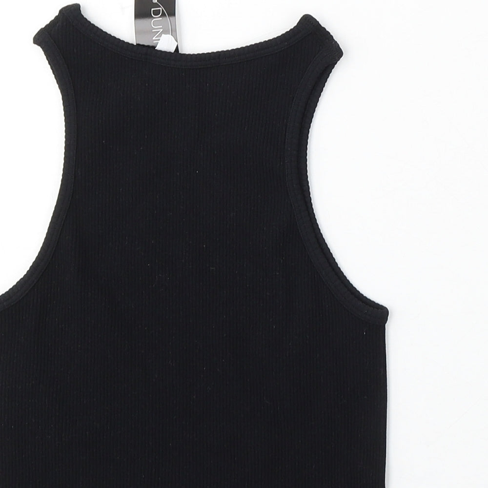 Dunnes Womens Black Polyester Cropped Tank Size XS Round Neck
