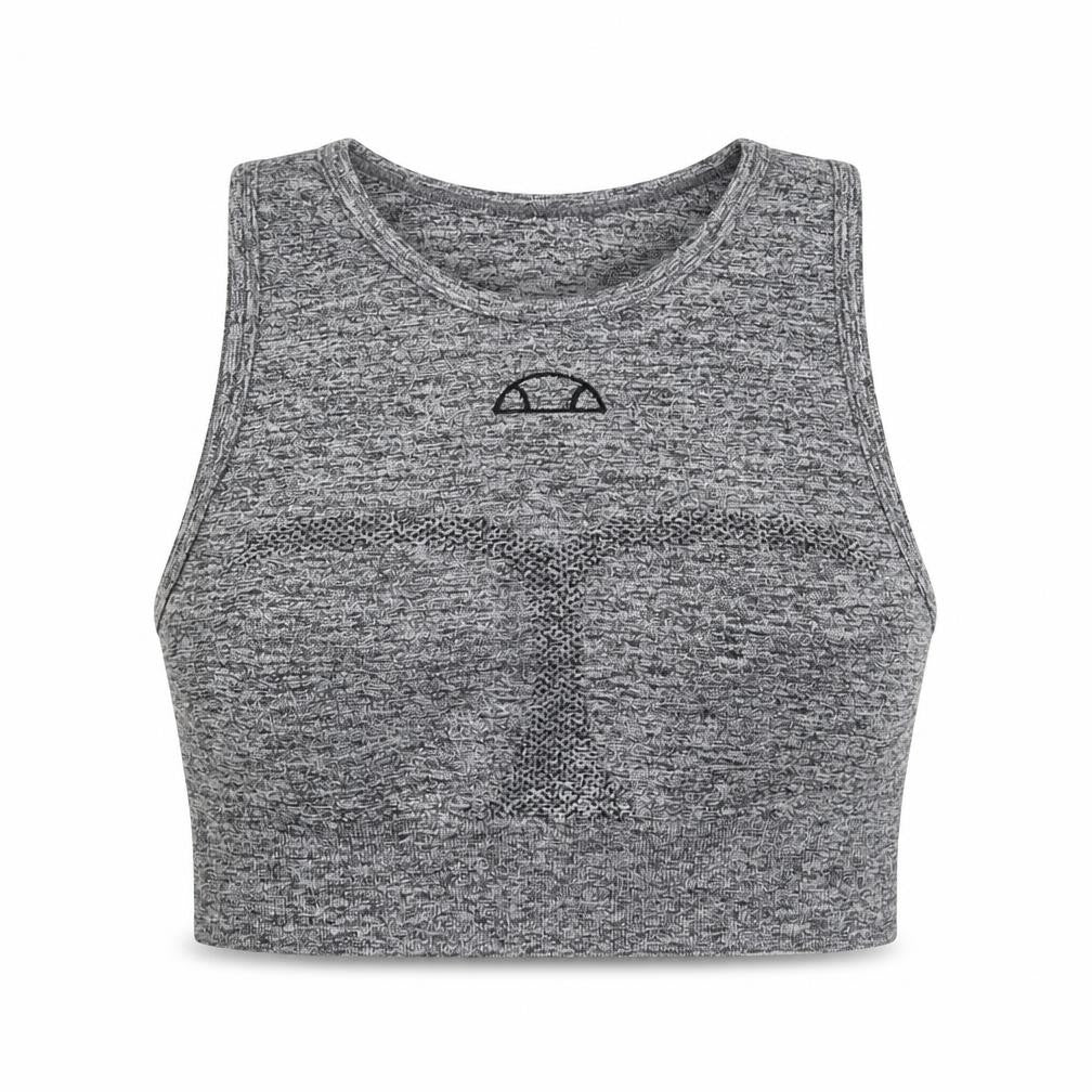 Ellesse Womens Grey Polyester Cropped Tank Size 6 Round Neck Pullover