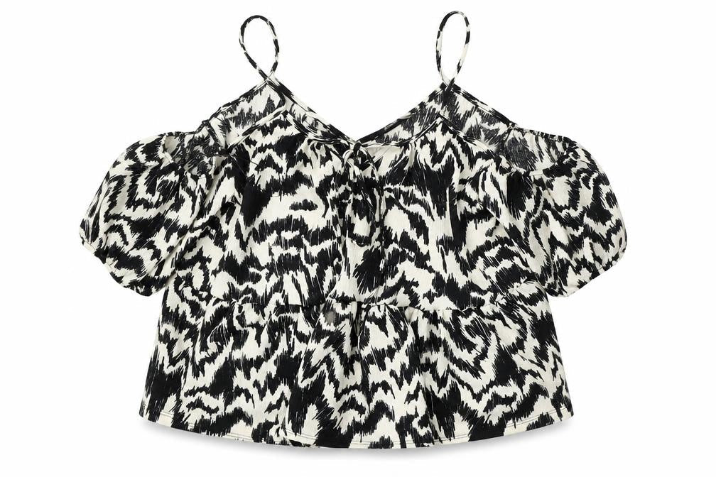 George Womens Multicoloured Geometric Polyester Basic Blouse Size 8 Round Neck