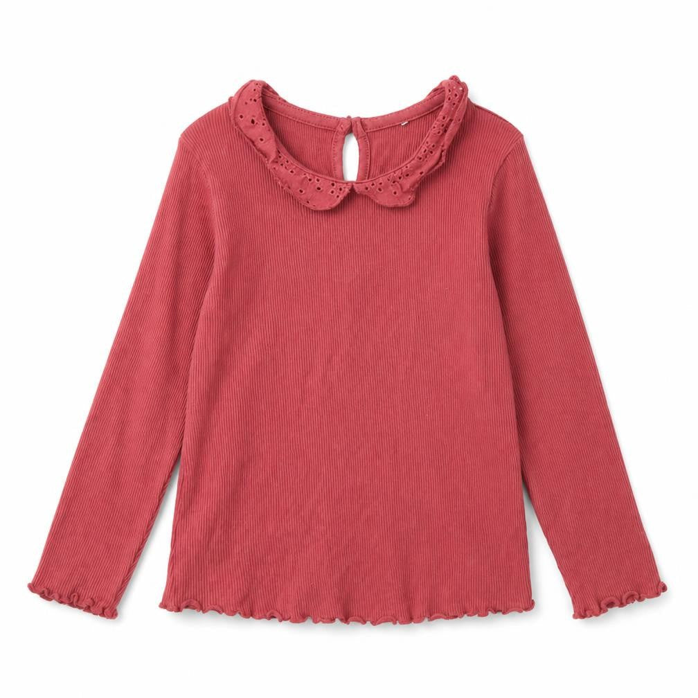 George Girls Red Cotton Basic T-Shirt Size 3-4 Years Collared Button