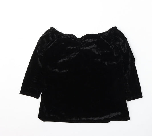 New Look Womens Black Round Neck Polyester Pullover Jumper Size 14