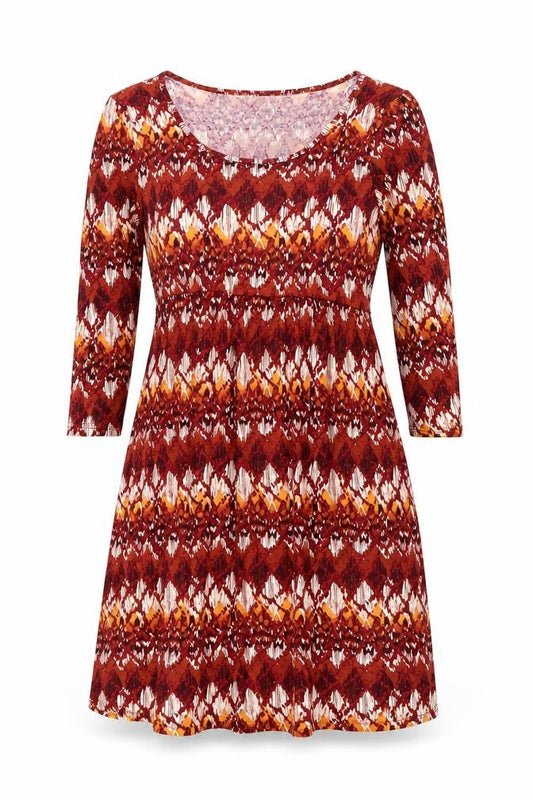 Originals Womens Red Argyle/Diamond Viscose Fit & Flare Size 10 Scoop Neck