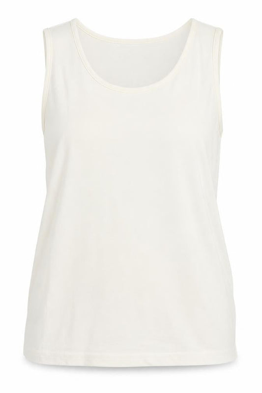 Blanchelle Womens Ivory Viscose Basic Tank Size 12 Scoop Neck