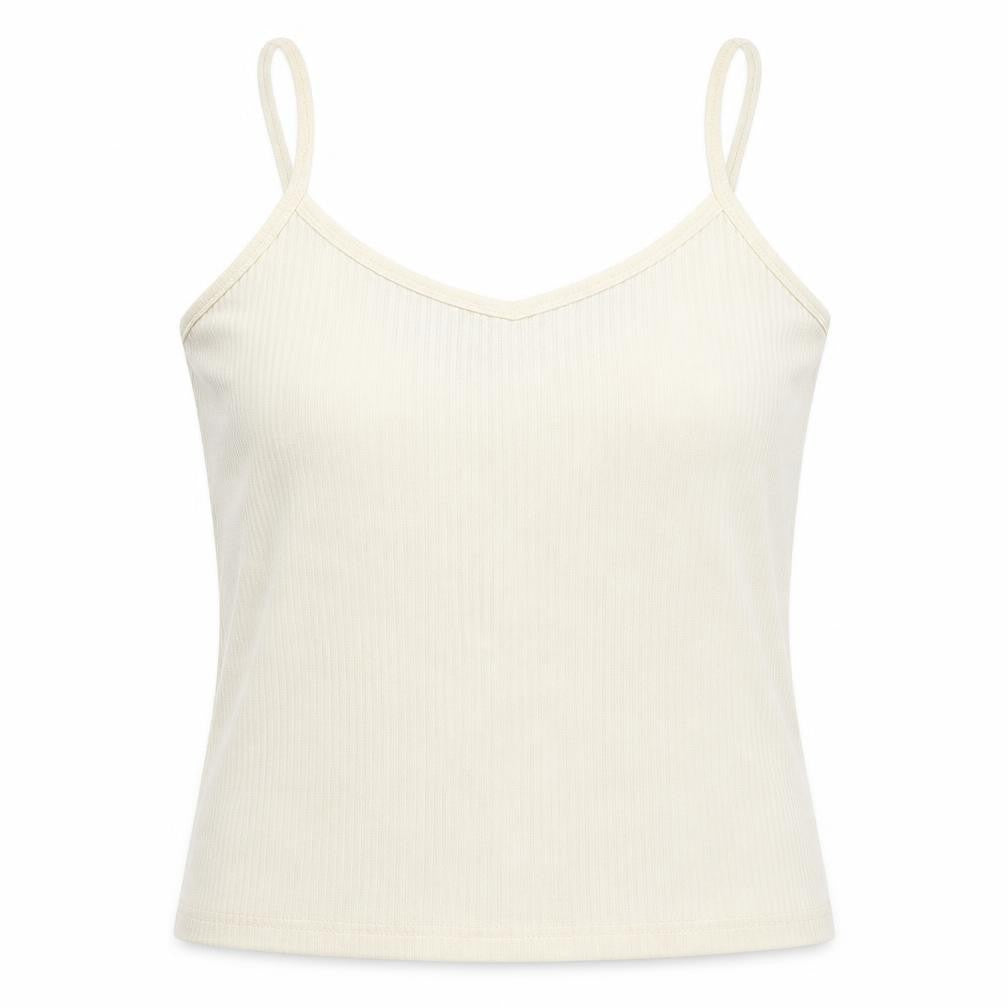 Trendy Touch Womens Ivory Cotton Camisole T-Shirt Size S Scoop Neck