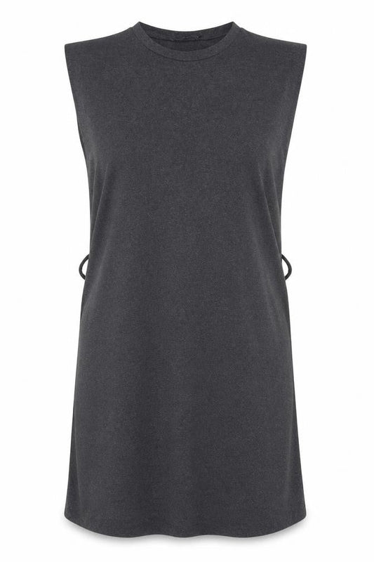 Cameo Rose Womens Grey Cotton Tank Dress Size L Round Neck