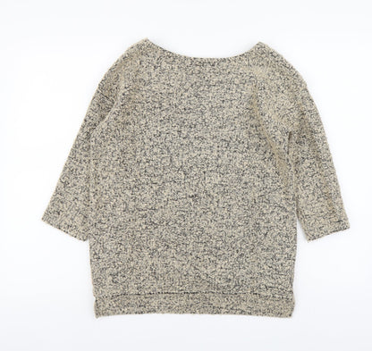 Next Womens Beige Round Neck Polyester Pullover Jumper Size 6