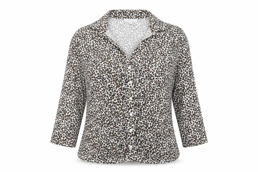 Gerard Womens Multicoloured Animal Print Polyester Basic Button-Up Size 16 Collared - Leopard Print