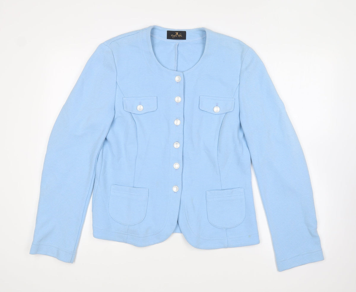 Eugenia Kim Womens Blue Jacket Size 14 Button