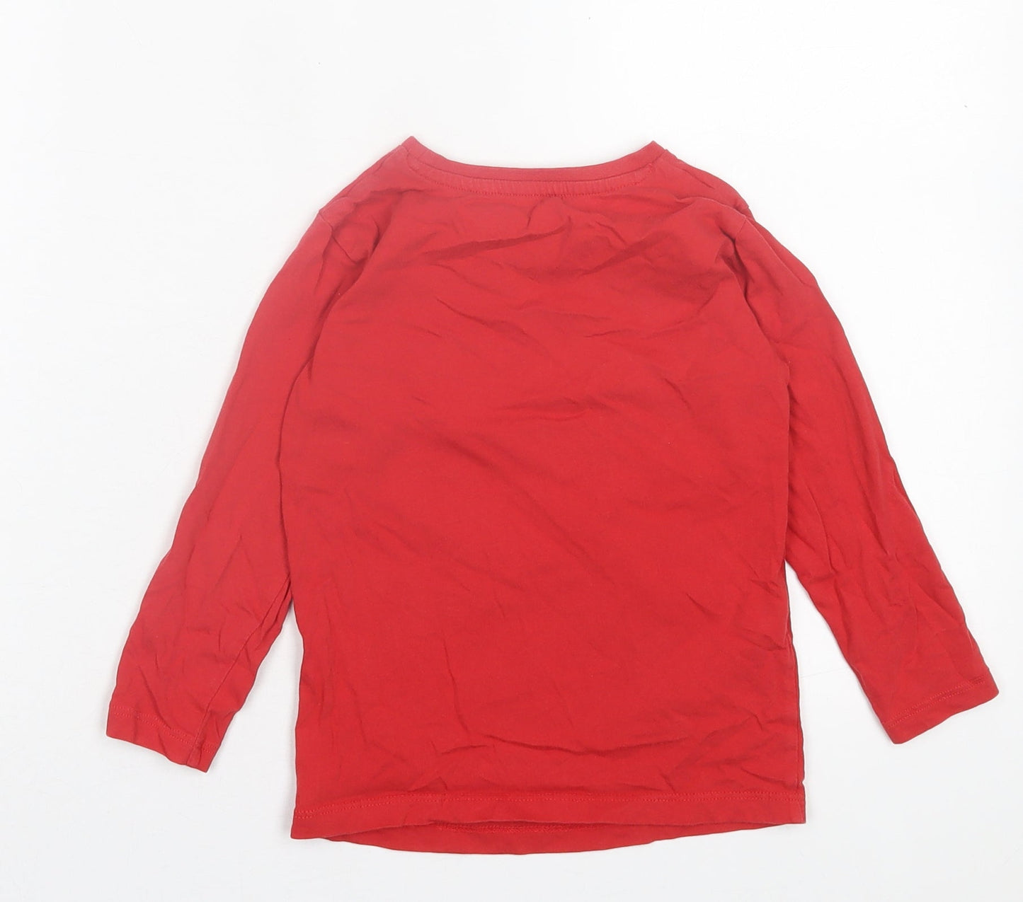 Dunnes Stores Boys Red Cotton Basic Casual Size 4 Years Crew Neck Pullover - Christmas