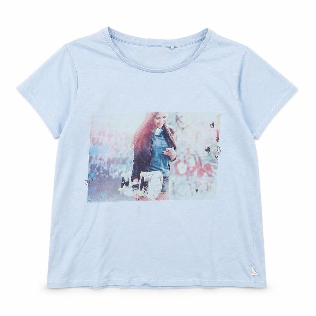 NEXT Girls Blue Cotton Basic T-Shirt Size 10 Years Crew Neck Pullover