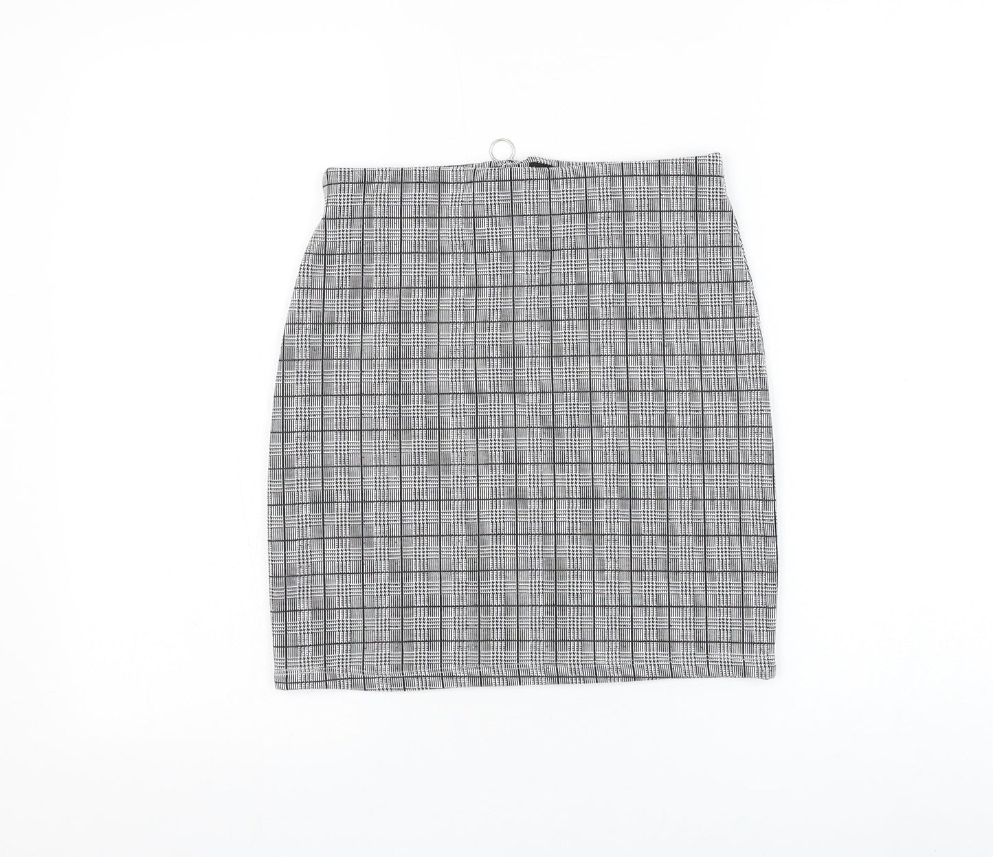 New Look Girls Grey Check Polyester Straight & Pencil Skirt Size 12-13 Years Regular Zip