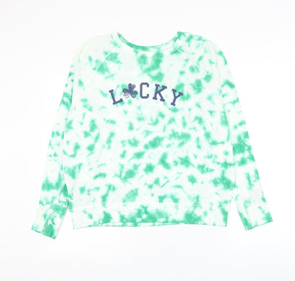 Grayson Threads Womens White Geometric Cotton Pullover Sweatshirt Size S Pullover - Lucky