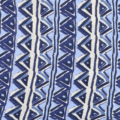 Monsoon Womens Blue Geometric Polyester Basic T-Shirt Size M Round Neck