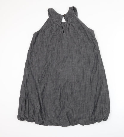 Next Womens Grey Cotton Shift Size 12 Round Neck Pullover