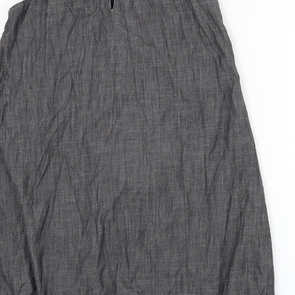 Next Womens Grey Cotton Shift Size 12 Round Neck Pullover