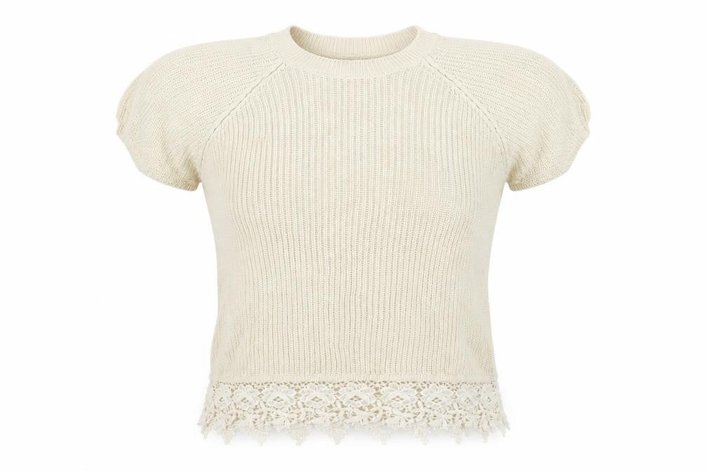 F&F Womens White Round Neck Polyester Pullover Jumper Size 12