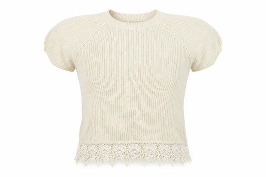 F&F Womens White Round Neck Polyester Pullover Jumper Size 12