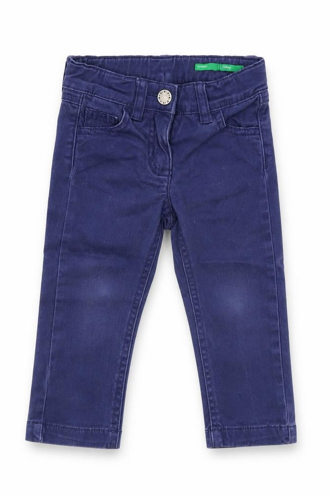 United Colors of Benetton Boys Blue Cotton Capri Jeans Size 12 Months Button