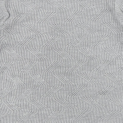 Bassini Womens Grey Round Neck Acrylic Pullover Jumper Size L