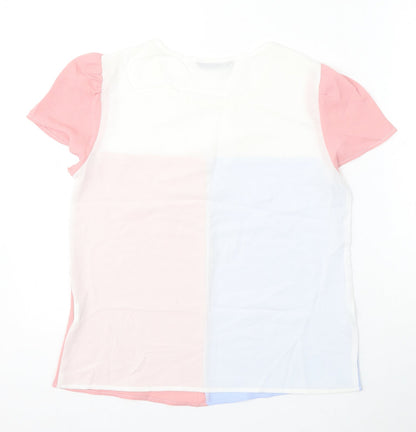 SHEIN Womens Multicoloured Viscose Basic T-Shirt Size S Round Neck