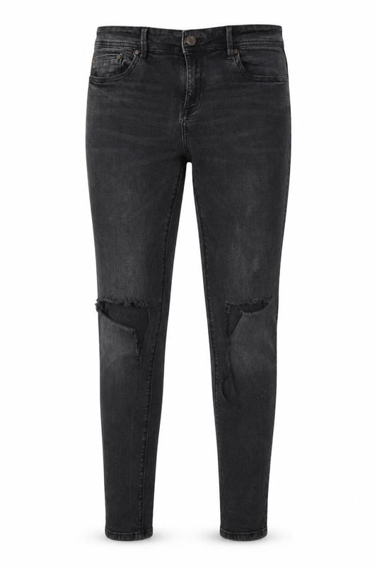 Pull&Bear Womens Black Cotton Skinny Jeans Size 31 in L29 in Regular Button