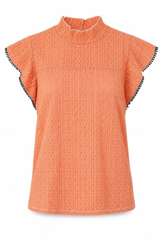 NEXT Womens Orange Nylon Basic Blouse Size 12 Mock Neck