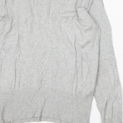 Dorothy Perkins Womens Grey V-Neck Acrylic Pullover Jumper Size 16