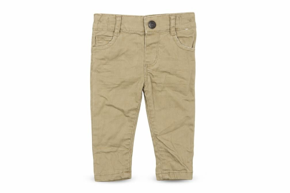 Denim & Co. Baby Beige Cotton Jogger Trousers Size 3-6 Months Snap
