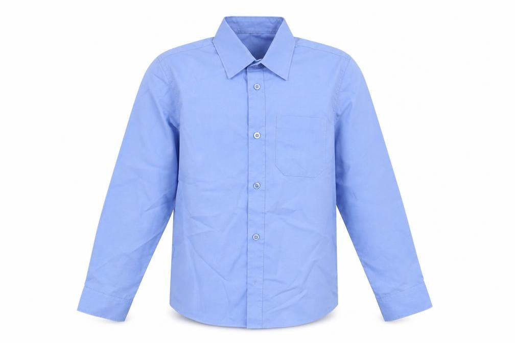 Dunnes Stores Boys Blue Polyester Basic Button-Up Size 9-10 Years Collared Button