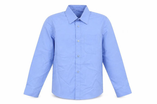 Dunnes Boys Blue Polyester Basic Button-Up Size 9-10 Years Collared Button