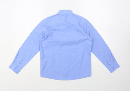 Dunnes Boys Blue Polyester Basic Button-Up Size 9-10 Years Collared Button