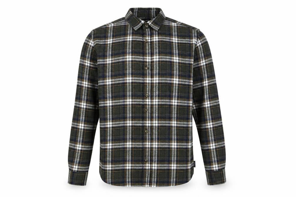 ONLY & SONS Mens Green Plaid Cotton Button-Up Size S Collared Button