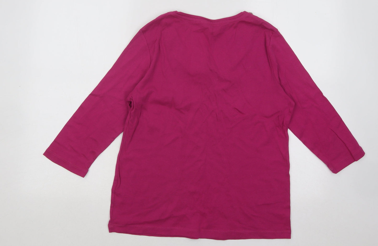 Marks and Spencer Womens Pink Round Neck Polyester Pullover Jumper Size 12