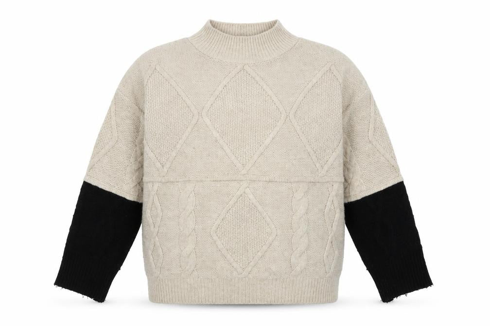 NEXT Womens Beige Mock Neck Acrylic Pullover Jumper Size S