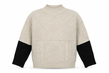 Next Womens Beige Mock Neck Acrylic Pullover Jumper Size S