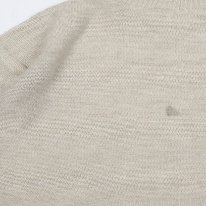 Next Womens Beige Mock Neck Acrylic Pullover Jumper Size S