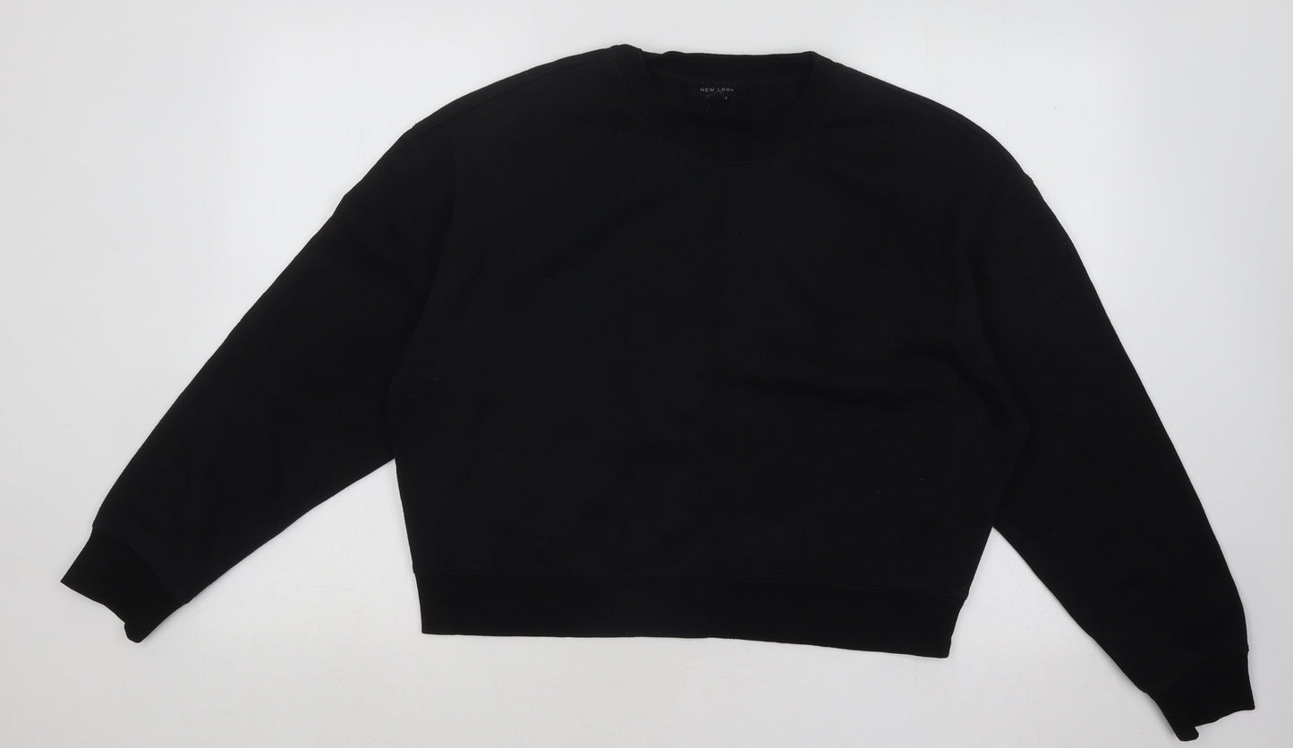 New Look Womens Black Cotton Pullover Sweatshirt Size M Pullover