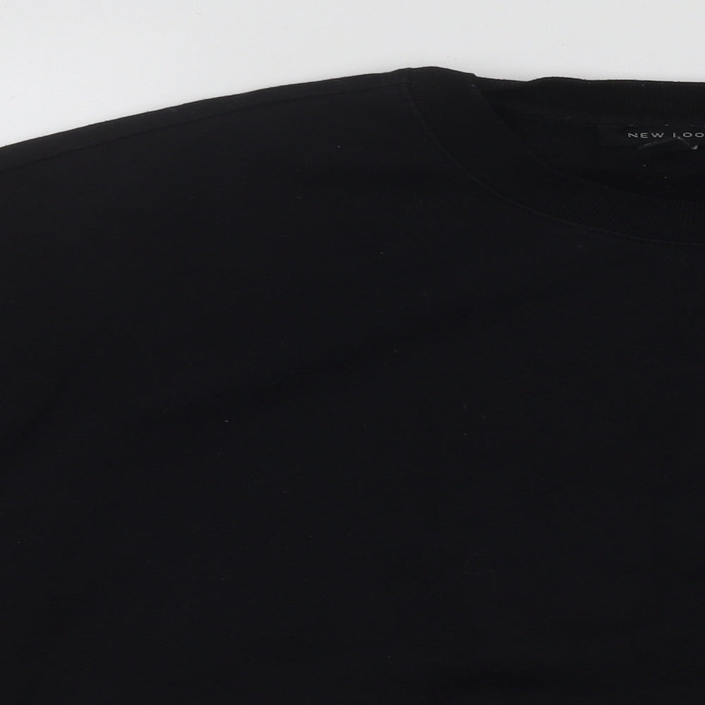 New Look Womens Black Cotton Pullover Sweatshirt Size M Pullover