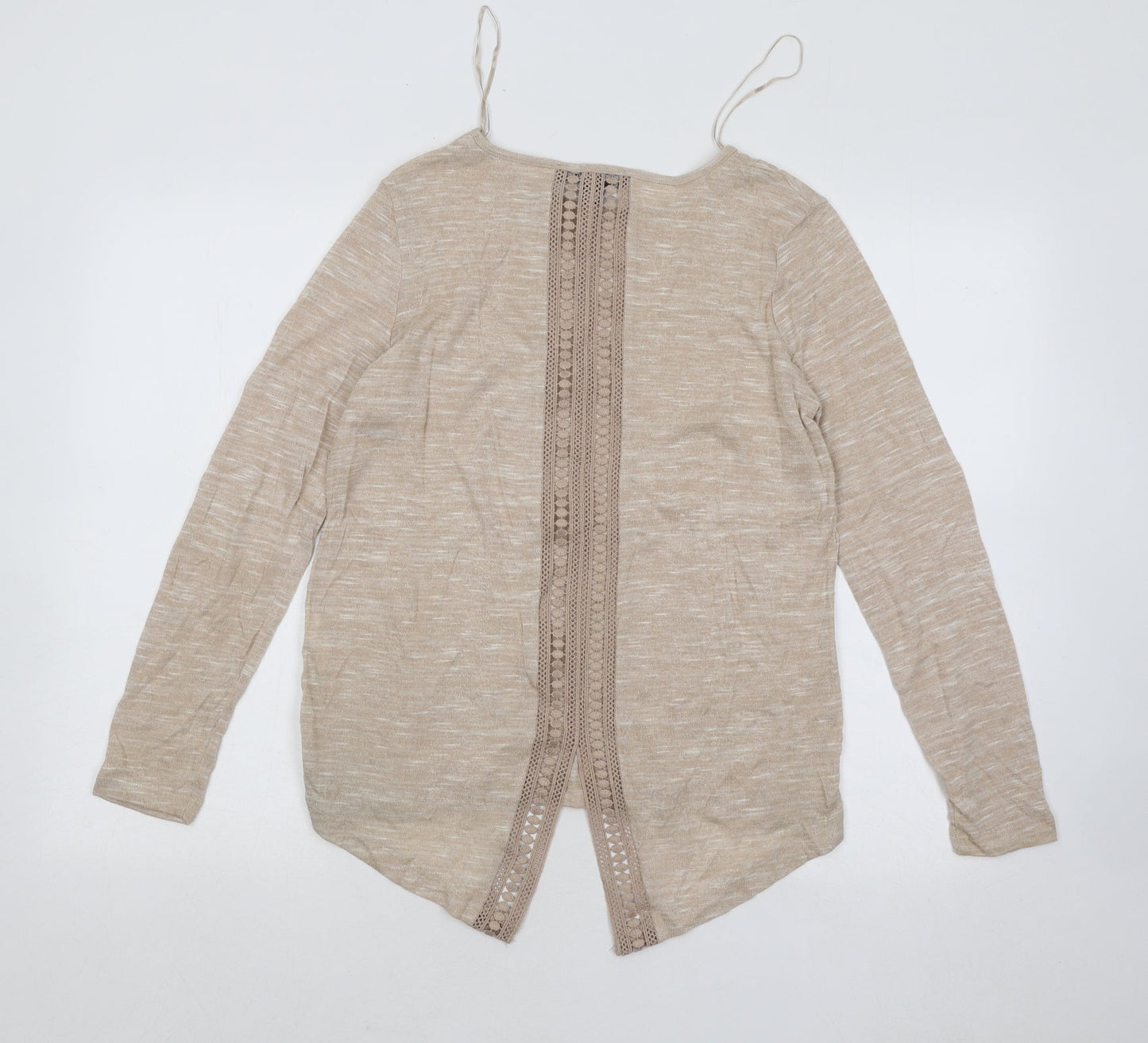 Atmosphere Womens Beige Round Neck Viscose Pullover Jumper Size 10