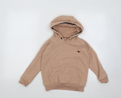 Next Girls Beige Cotton Pullover Hoodie Size 5-6 Years Pullover