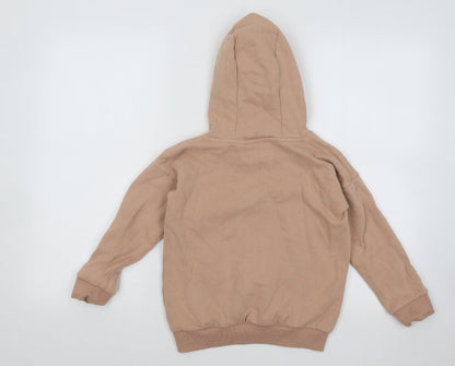 Next Girls Beige Cotton Pullover Hoodie Size 5-6 Years Pullover